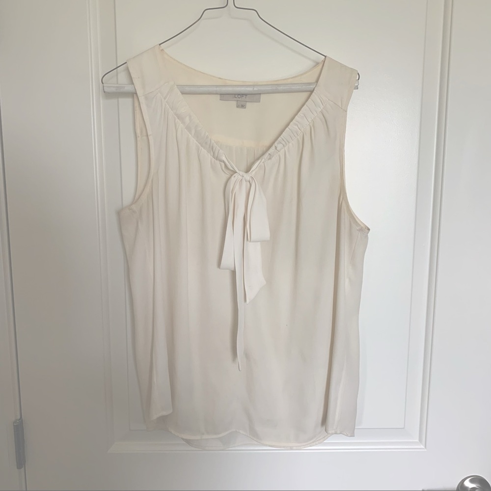 Ann Taylor LOFT tie sleeveless blouse